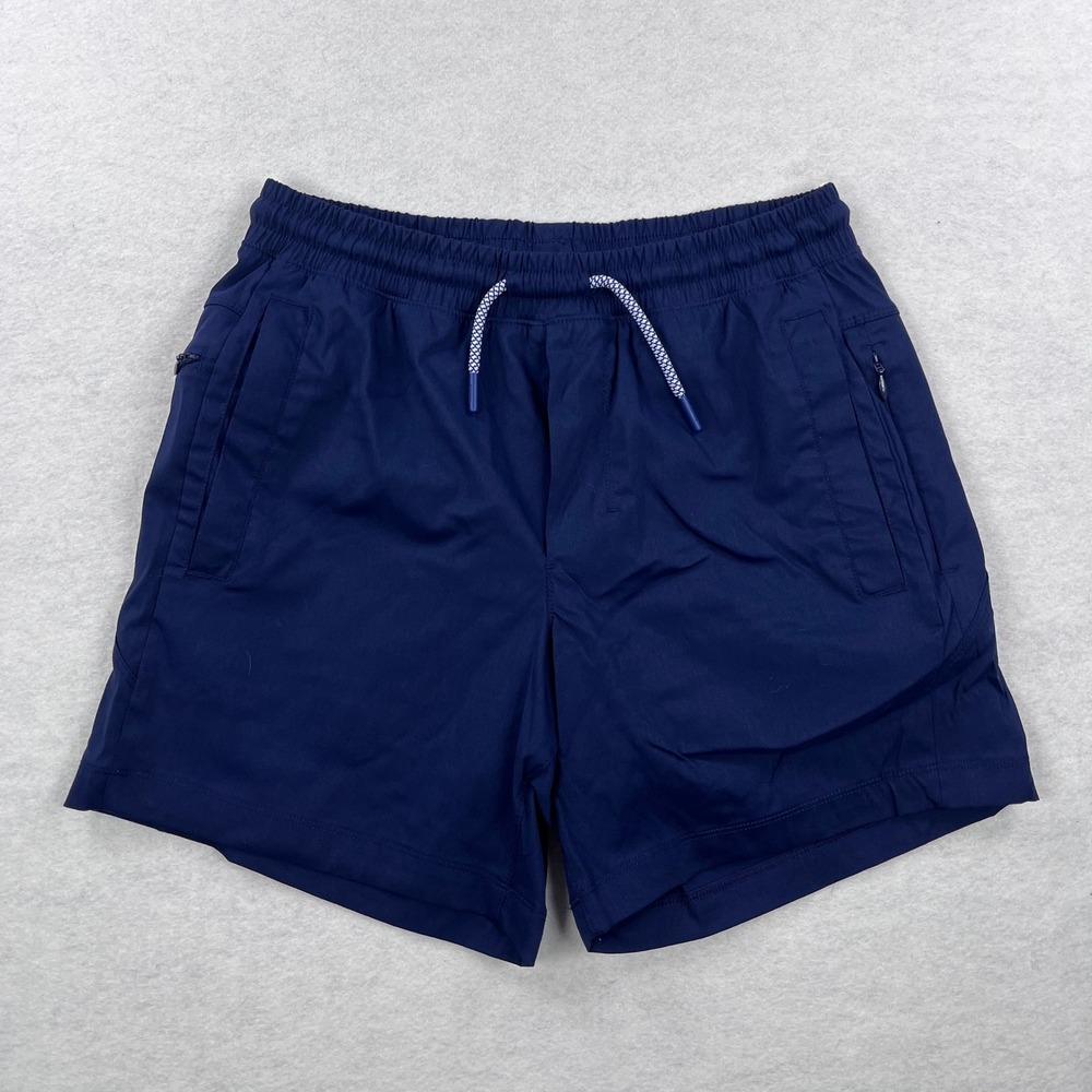 Birddogs Mens Navy Blue Lined Bathing Suit Zipper Pockets Size S Small